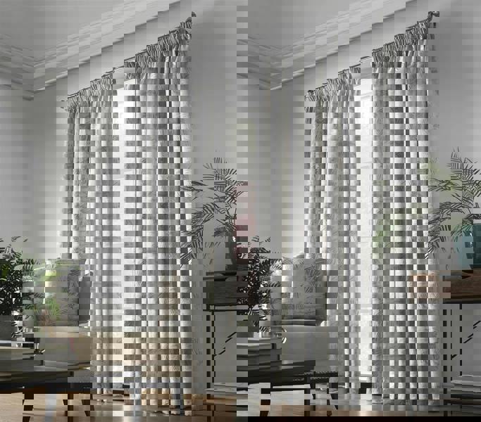 Luxury Living Luxury Fern Jacquard Pencil Pleat Taped Top Ready Made Curtains