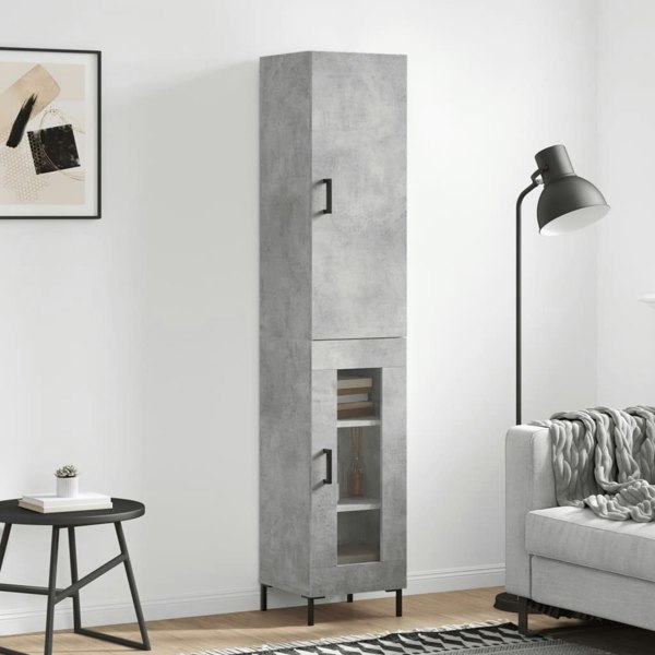 Berkfield Highboard Concrete Grey 34.5x34x180 cm Engineered Wood