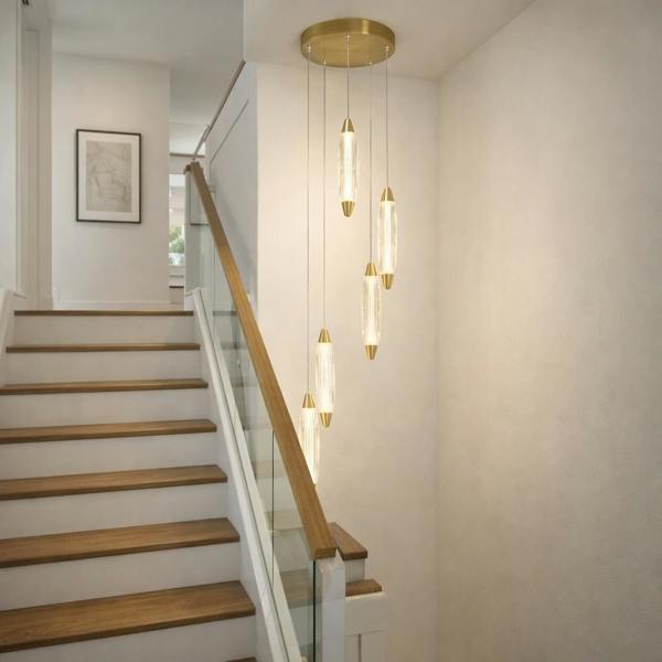Pagazzi Lighting Nina 5-Light LED Cascade Antique Brass Pendant