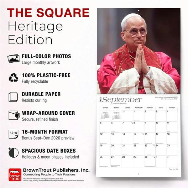 Religion Pope Leo XIV Calendar 2027, Wall Calendars, Month To View, History & Literature, Gift