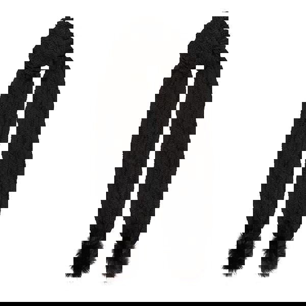 Aran Cable Pom Pom Scarf Aran Cable Pom Pom Scarf | Soft Knit with Faux Fur Trim | One Size