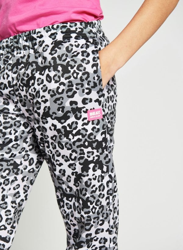 Beat Girlz Club Wild Girls Jogger - Black Leopard Print