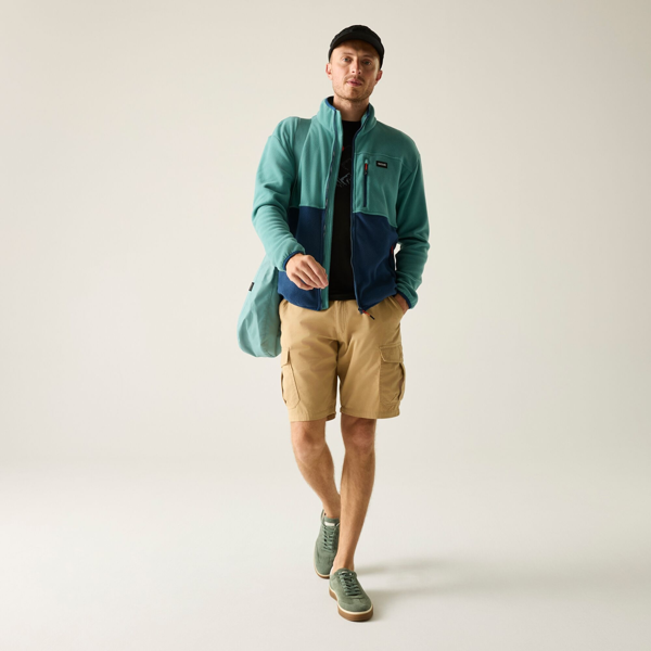 Regatta Mens Frankie Colour Block Full Zip Fleece Jacket - Arctic/Moonlight Denim