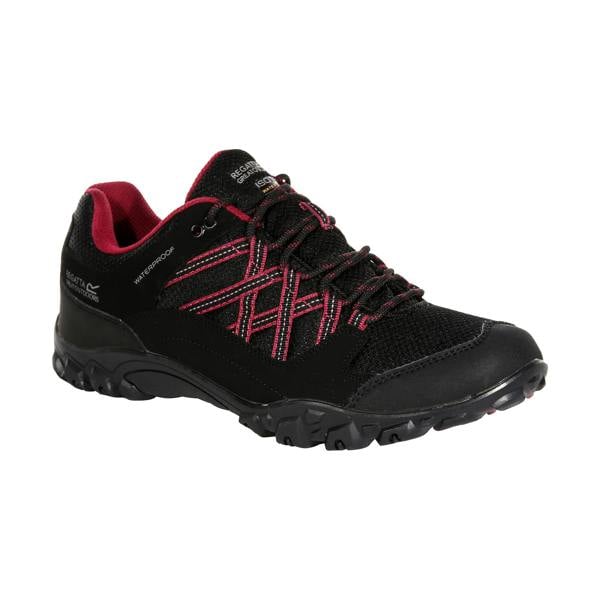 Regatta Womens/Ladies Edgepoint III Walking Shoes - Black/Beaujolais - 