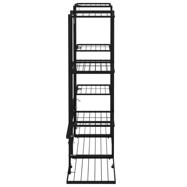 Berkfield Flower Stand 94.5x25x89 cm Black Iron