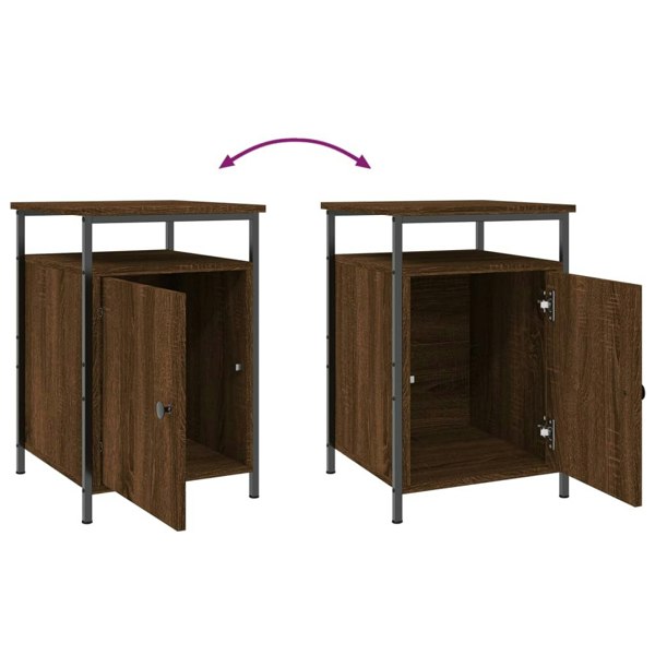 Berkfield Bedside Cabinet Brown Oak 40x42x60 cm Engineered Wood
