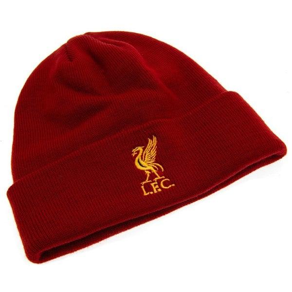 Liverpool FC Unisex Adult Turned Up Cuff Beanie - Red/Yellow