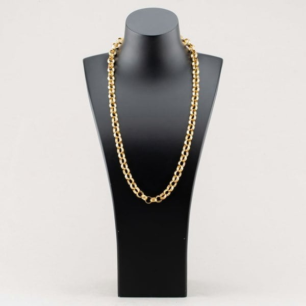 T. H. Baker Sterling Silver Gold Tone 24 Inch Patterned Belcher Chain S1075Y-24