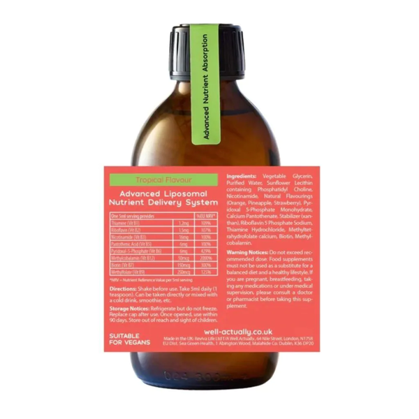 Well Actually Vitamin B Complex - Liposomal Liquid High Absorption 250ml