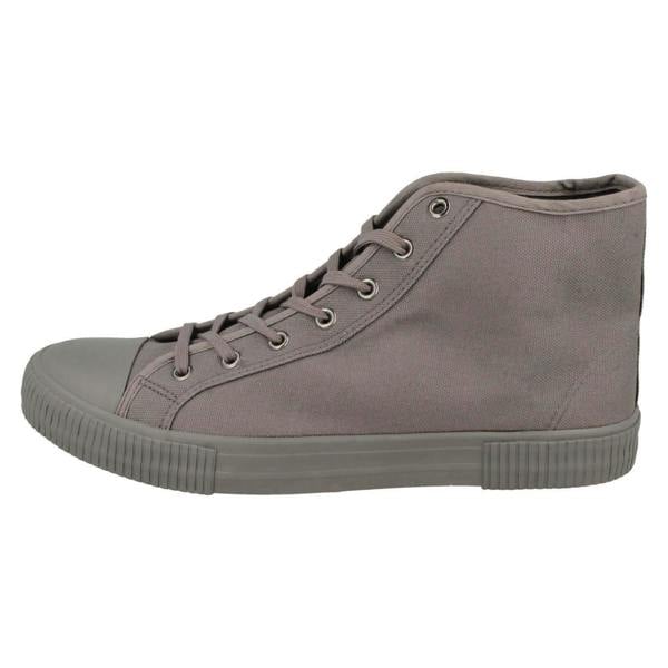 Spot On Mens Spot On Lace Up Hi Top Canvas Shoes A3076