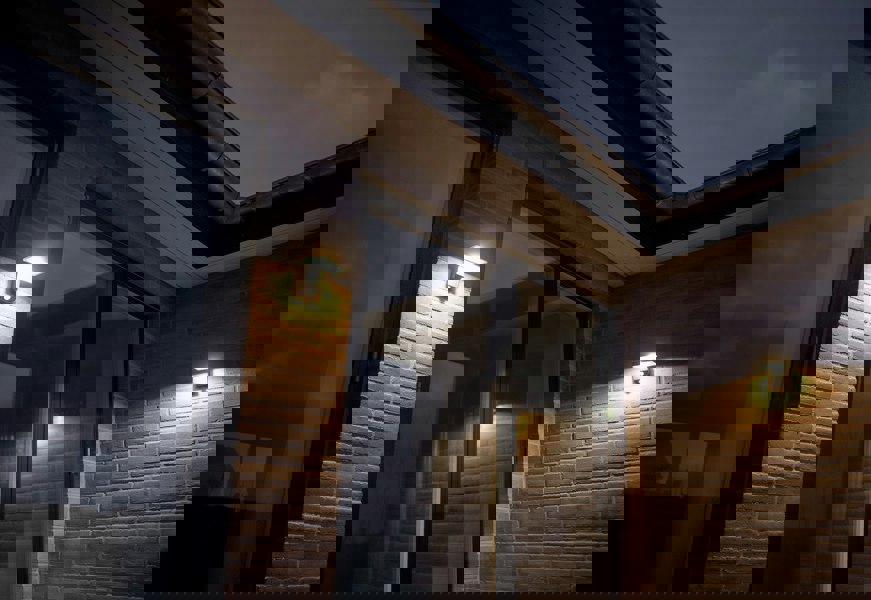 Nordlux Rica Square Solar | Wall light | Black