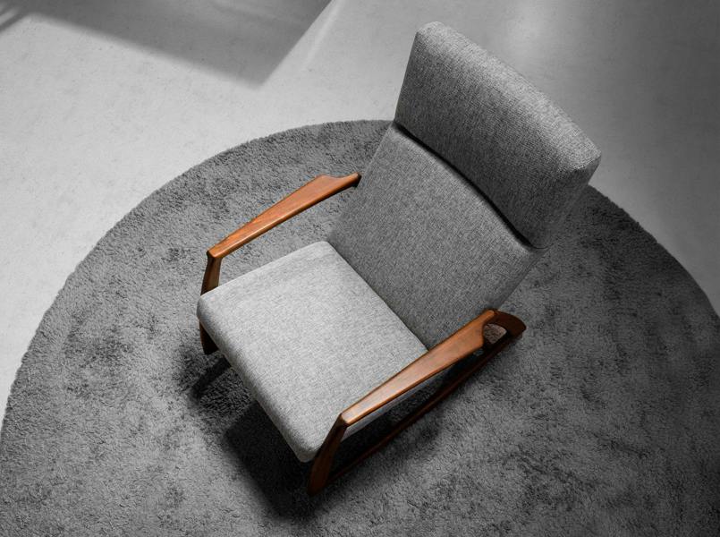 Angel Cerdá Grey fabric rocking chair 5106