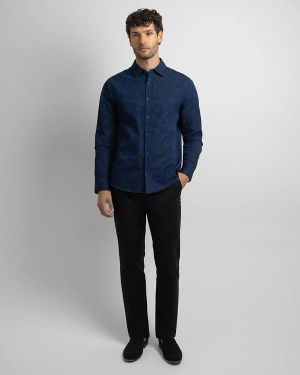 Steel & Jelly Tattenhall - Leaf Texture Long Sleeve Shirt
