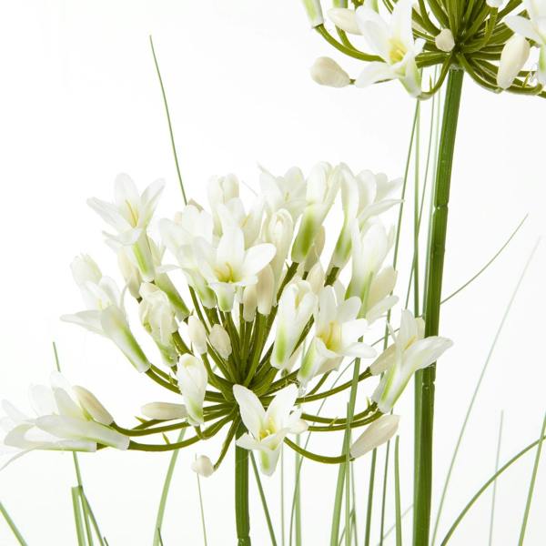 Wyld Haus Artificial Flowers 90cm White Agapanthus Plant (pot not included)