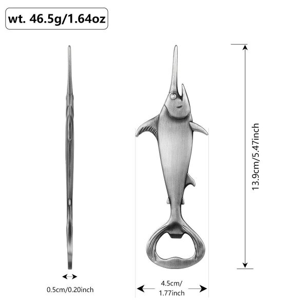 Swordfish Bottle Opener – Metal Beer Opener for Home Bars