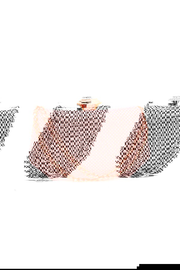 Pluspup Sparkling Evening Clutch Bag with Chain Strap and Jewel Clasp