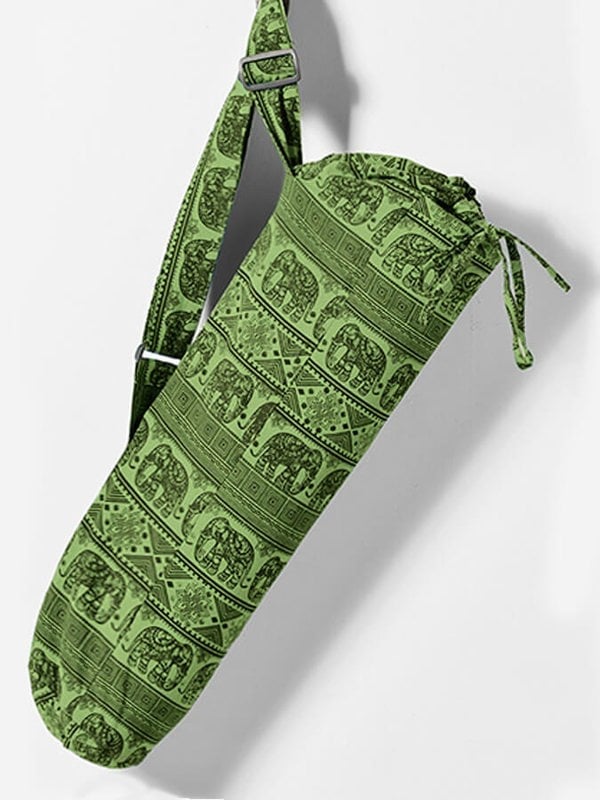 Elephant Design Cotton Yoga Mat Bag