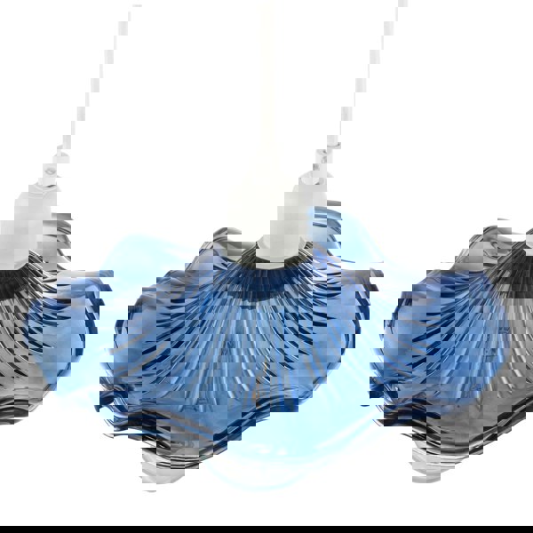 Designer Ribbed Midnight Glass Pendant Shade with Wavy Ruffled Edge Image 3