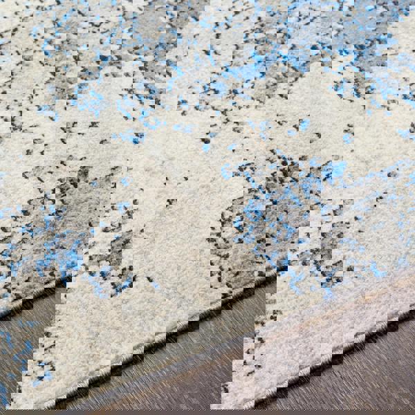 Livabliss Monaco-Abstract Blue Grey Ivory Modern Marble Rug
