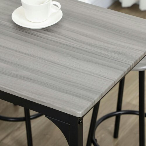 Wyld Haus Finani Wooden Grey And Black 5 Piece Industrial Bar Table And Stool Set