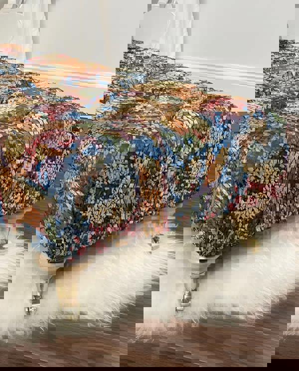 PREMIUM STAINED GLASS FOOTSTOOL | POUFFE FOOTSTOOL TABLE - ISTOOLS