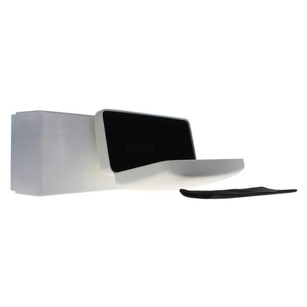 Versace small white faux leather clamshell Glasses Case