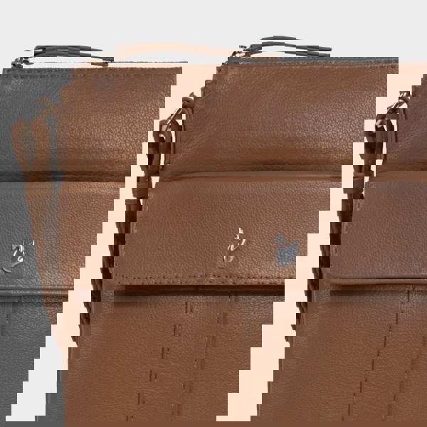 Assots London 'AMBA' Tan Soft Nappa Full Grain Real Leather Crossbody Bag