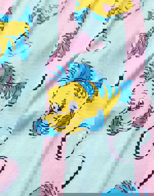 Disney Womens Beige The Little Mermaid Short Sleeve Long Leg Pyjama Set