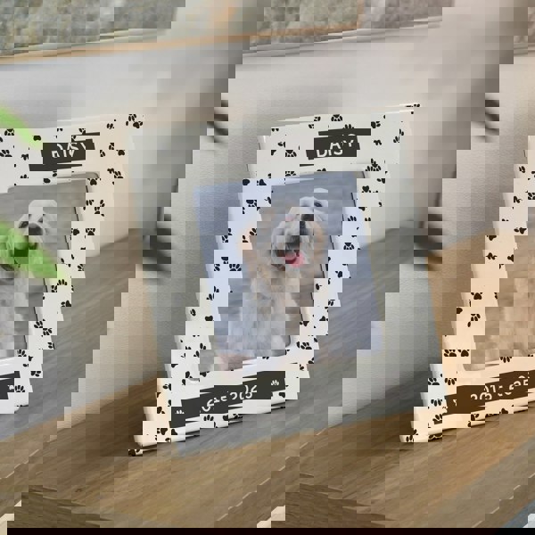 Personalised Memento Company Personalised Pet Paw Print Ceramic 4x4 Frame