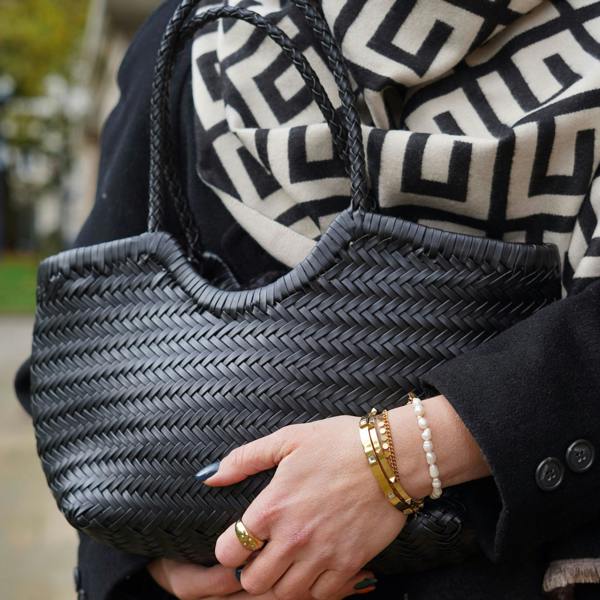 Woven Leather Basket