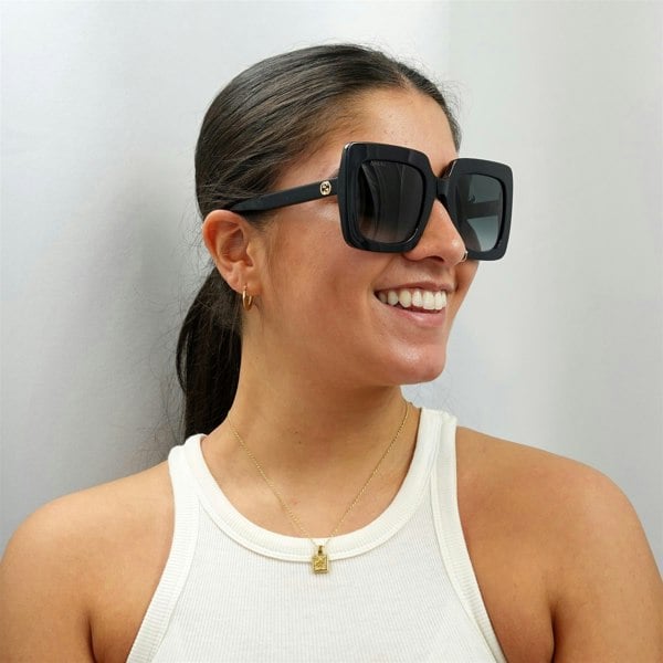 Gucci Sunglasses GG0328S 001 Black Grey Gradient