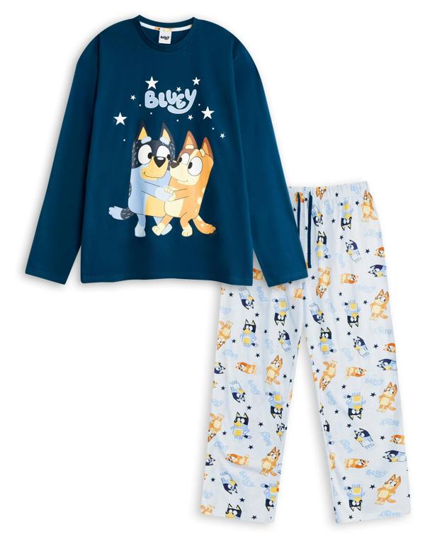 Bluey Mens Multicoloured Family Long Sleeve Long Leg Pyjama Set