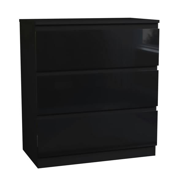 Vida Designs Glinton 3 Drawer Chest, Black