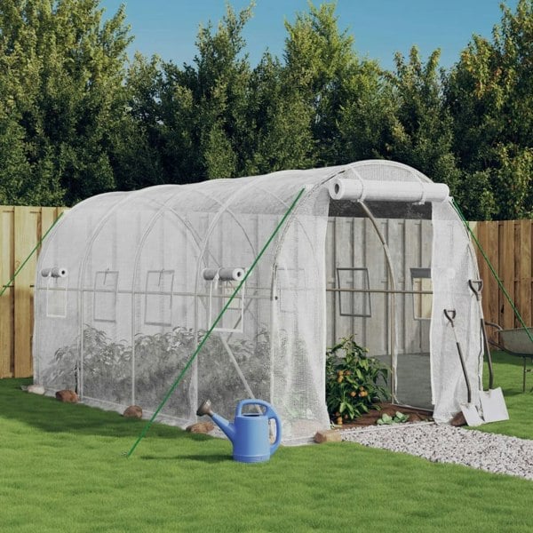 Berkfield Greenhouse with Steel Frame White 8 m�__ 4x2x2 m