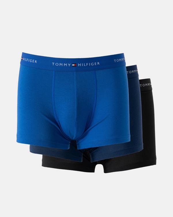 Tommy Hilfiger 3 Pack Dyed-to-Match Mens Trunks - Noble Blue/Prep Navy/Black