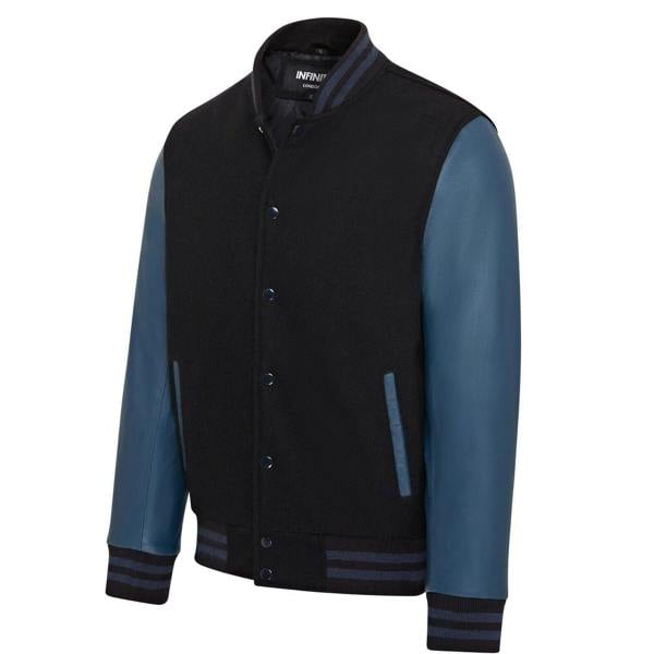 Infinity Leather Letterman Baseball Wool Leather Varsity Bomber Jacket - Genoa
