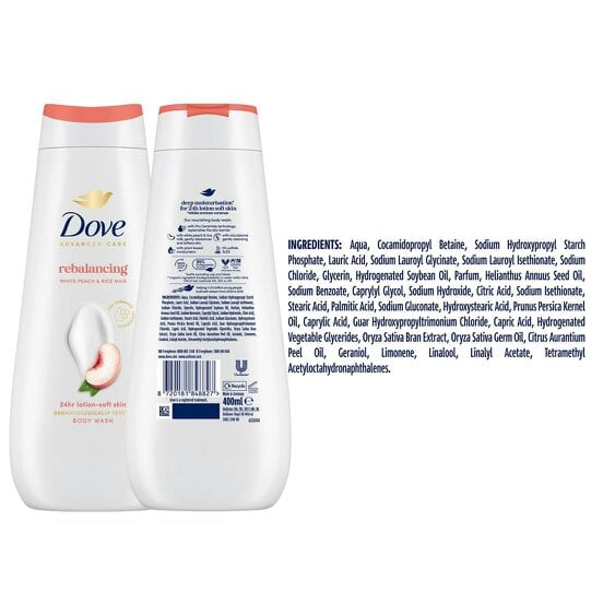Dove Advanced Care Rebalancing Body Wash, 24H Lotion Soft Skin 400ml