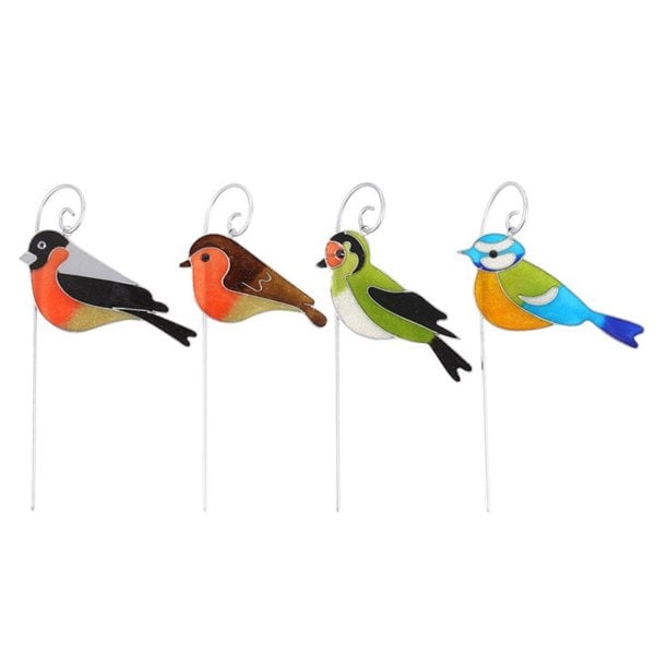 Serano Set of 12 British Garden Birds Suncatcher Stakes