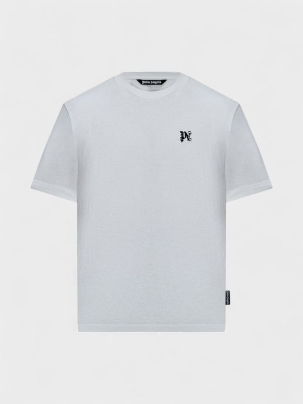 Palm Angels Logo Monogram Shirt Light Grey - Mens
