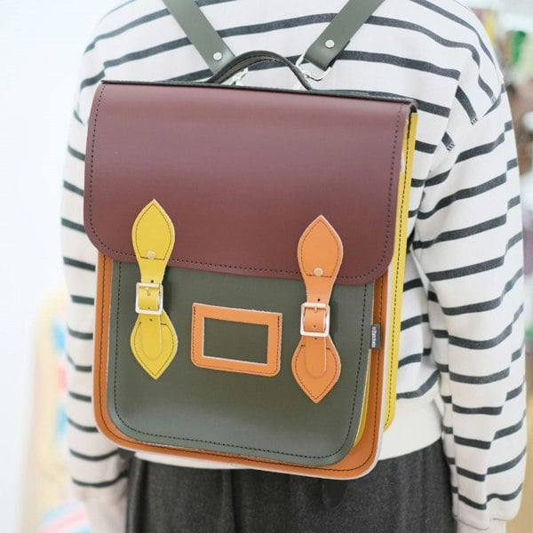 Zatchels Handmade Leather City Backpack - Autumnal Kaleidoscope