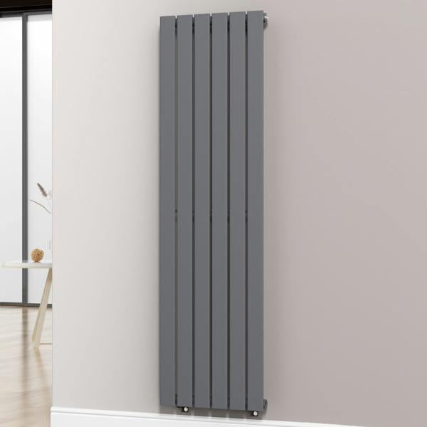Anthracite-Gray-452-x-1600-mm-Modern-Vertical-Flat-Panel-Designer-Radiator-Single-Panel-Radiator-Heater