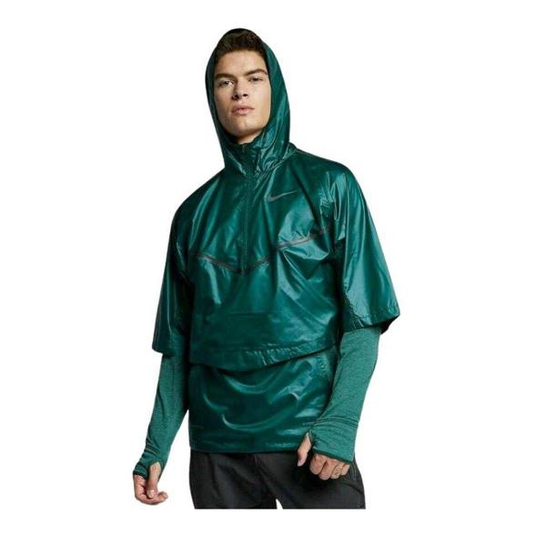 Nike Mens Convertible Standard Running Jacket - Dark Green - 