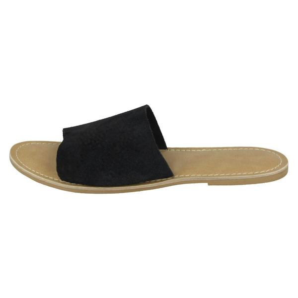 Leather Collection Ladies Leather Collection Flat Mule Sandals