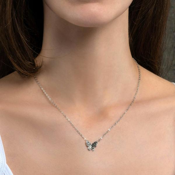 Dainty Butterfly Pendant Necklace for Women - namana.london