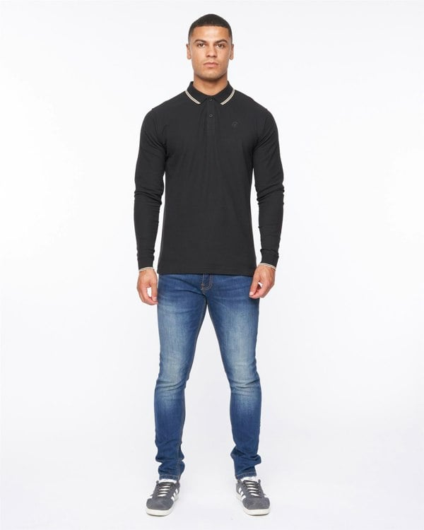 Duck and Cover Roxberry Long Sleeve Polo - Black