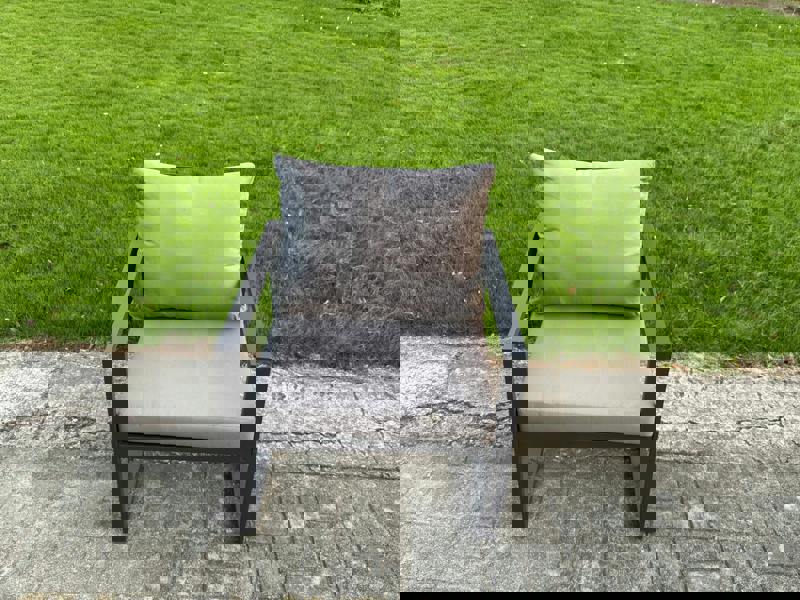 Fimous 4-Piece Aluminium Garden Furniture Sets 5 Seater Outdoor Sofa Set with Adjustable Rising Lifting Dining Table 2 Chairs