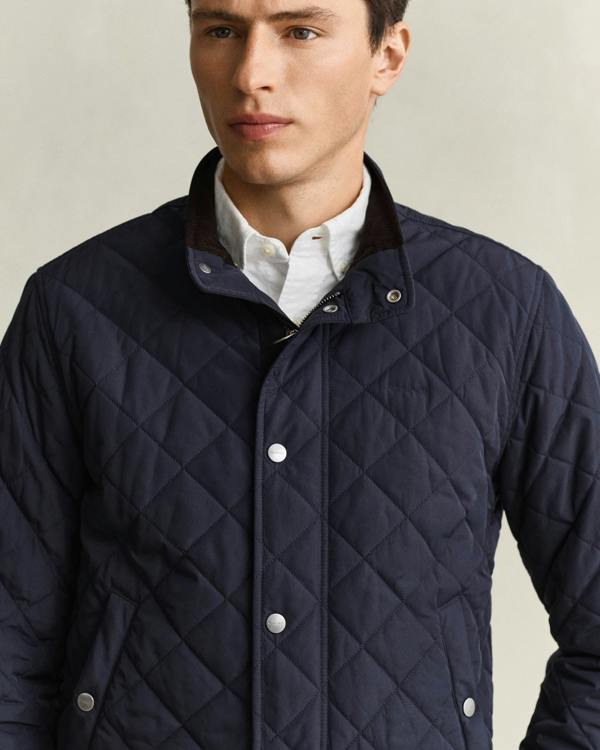 GANT Mens Quilted Jacket - 433 Evening Blue | CHO | Designer Mens Quilted Jackets