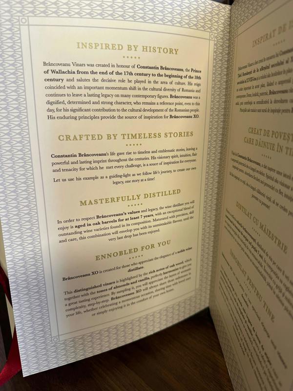 Brancoveanu XO Noble Brandy (Cognac / Coniac / Vinars) in a book / Brancoveanu Carte 700ml