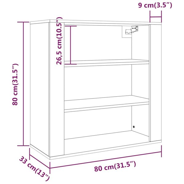 Berkfield Wall Cabinet Concrete Grey 80x33x80 cm Engineered Wood