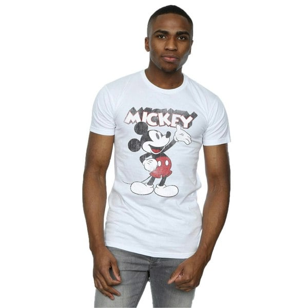 Disney Mens Mickey Mouse Presents T-Shirt - White